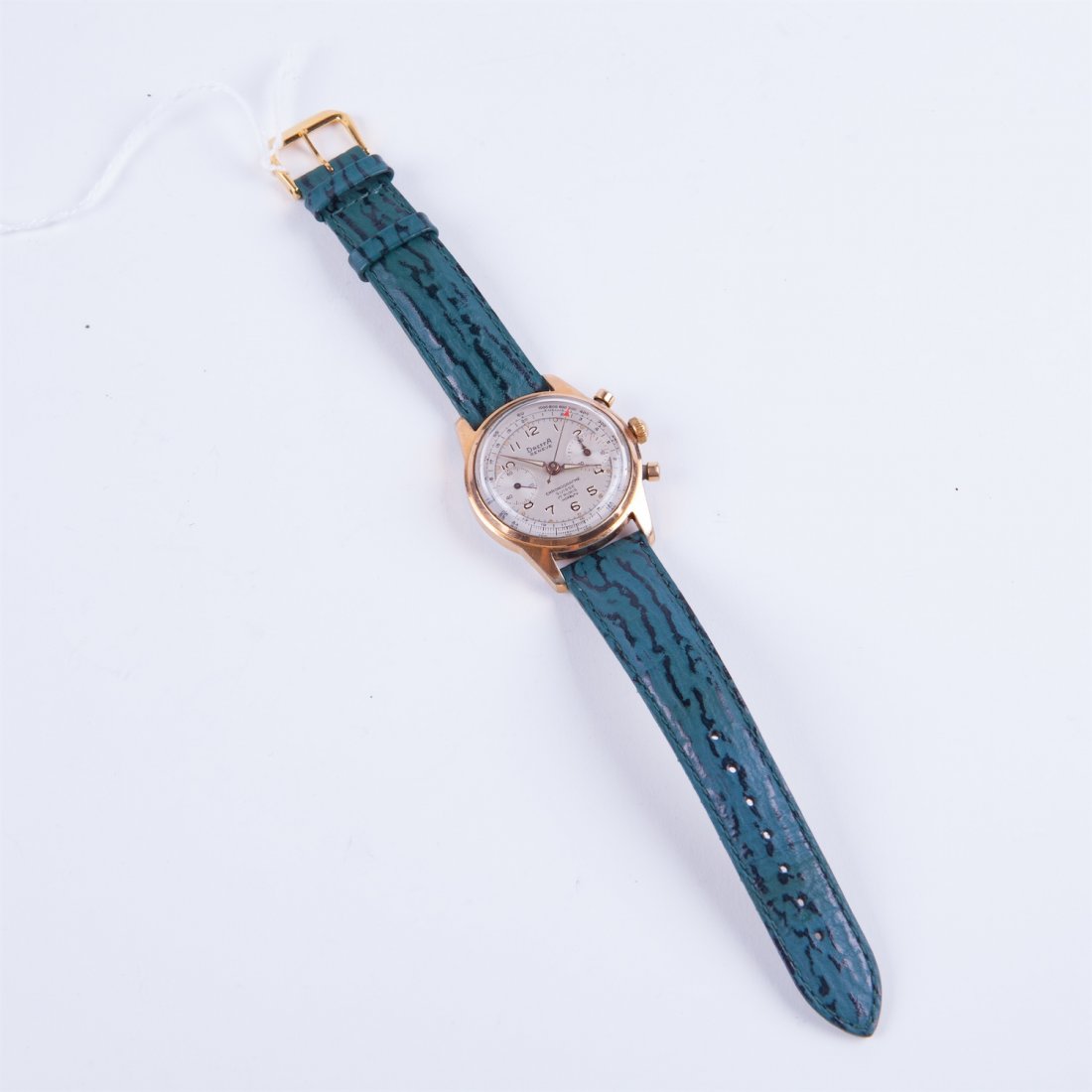 "Dreffa Geneve" gold plated chronograph wristwatch. — image 3
