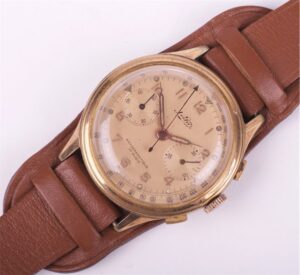 "Leda" gold plated mens wristwatch. — image 1