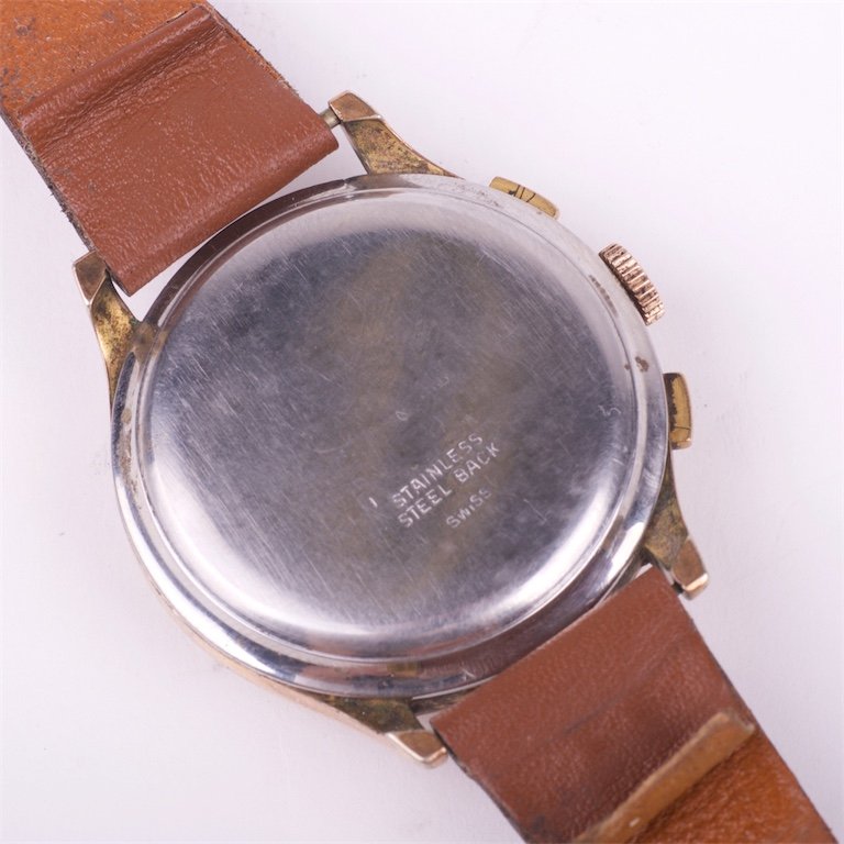 "Leda" gold plated mens wristwatch. — image 4