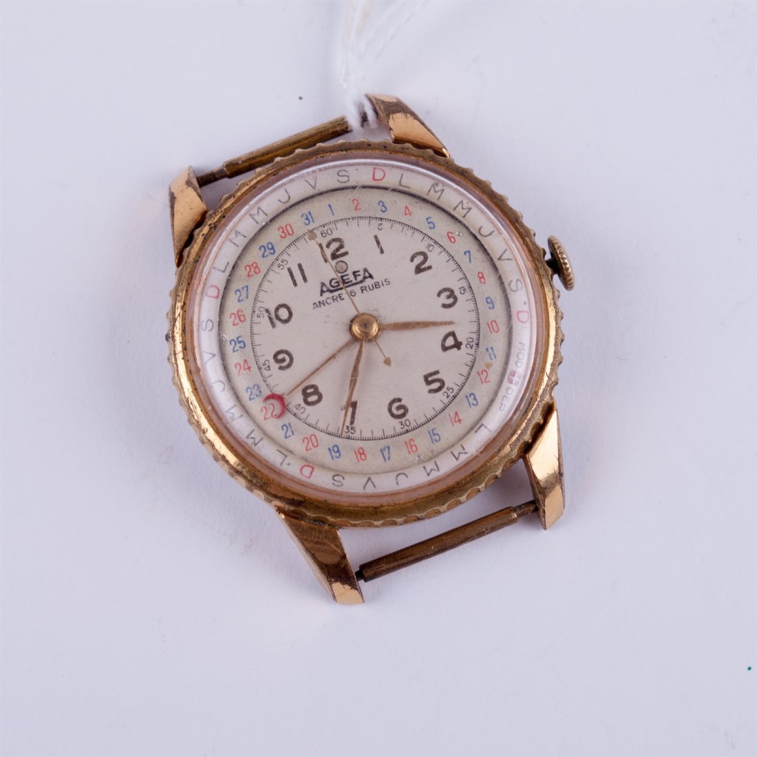 "Agefa" big size calender wristwatch. — image 1