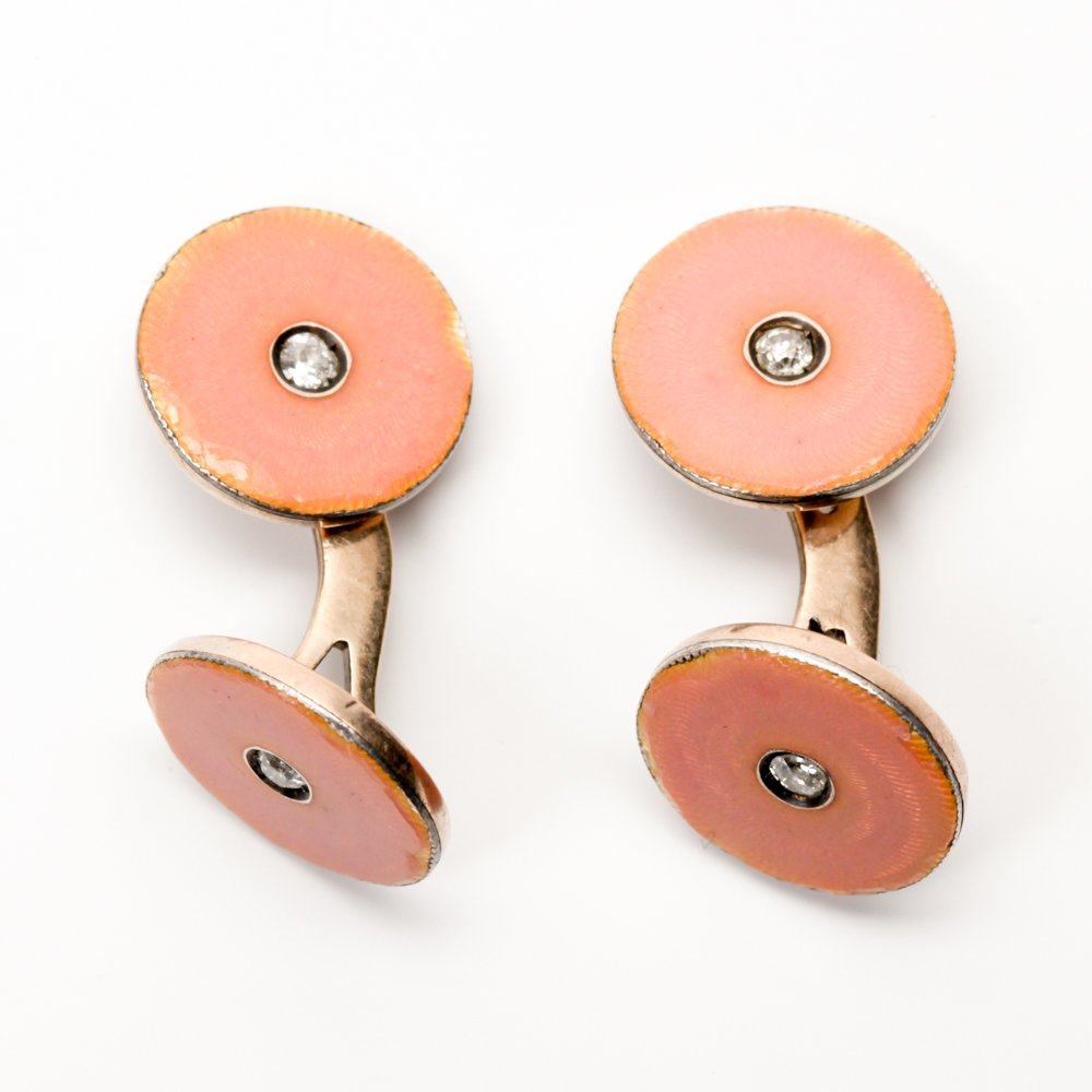 Russian gold and enamel cuff-links. — image 1