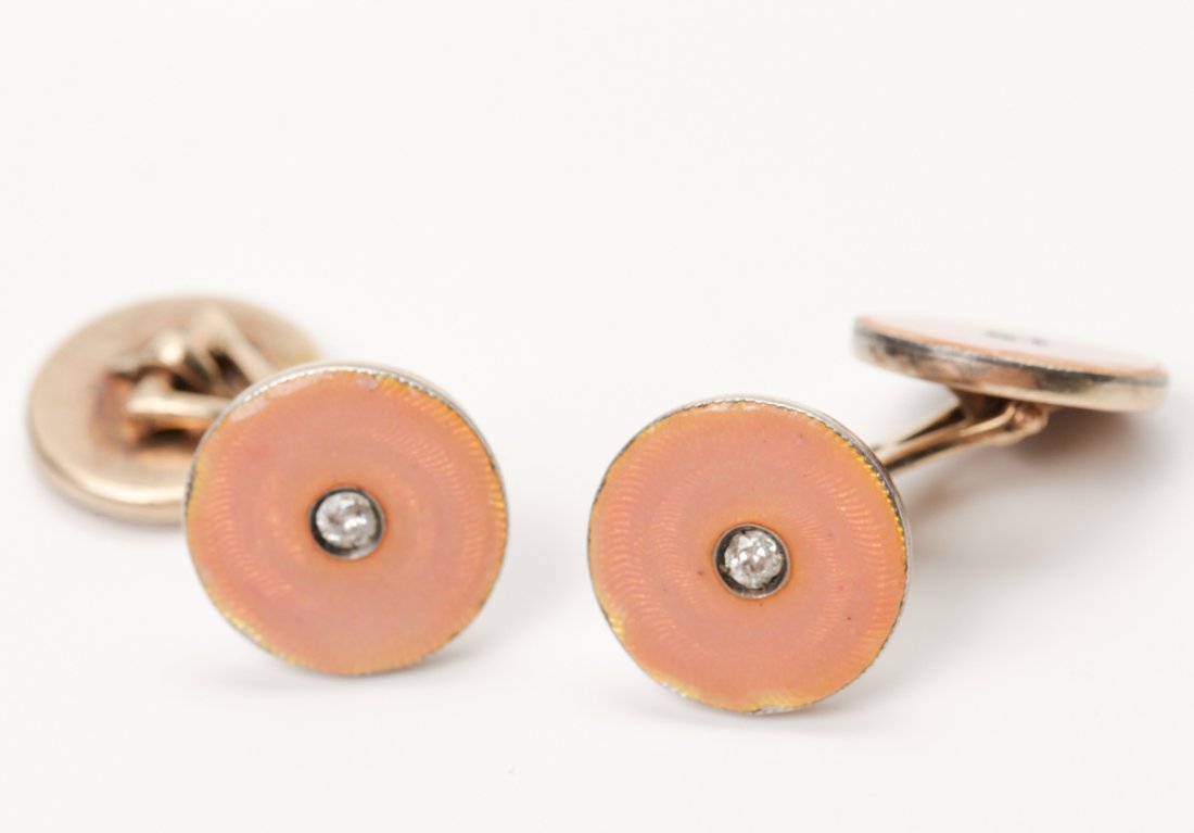 Russian gold and enamel cuff-links. — image 2