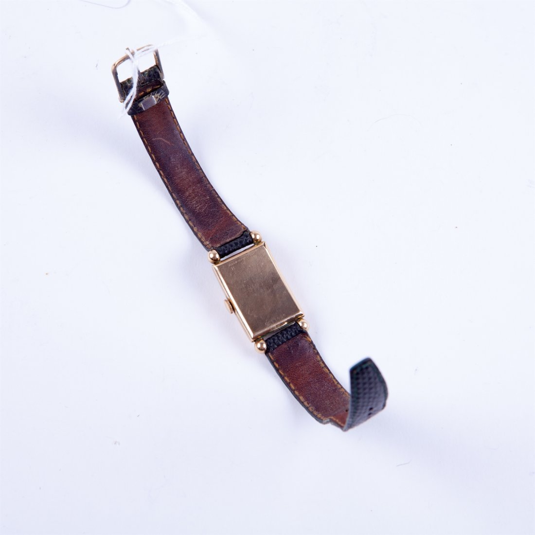 "Bulova" 14k gold filled rectangular mens wristwatch. — image 4