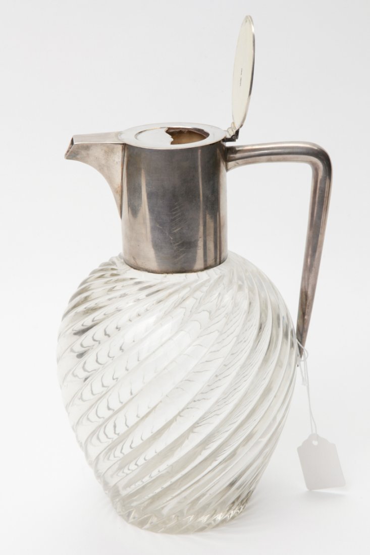 Russian silver and glass decanter. — image 1