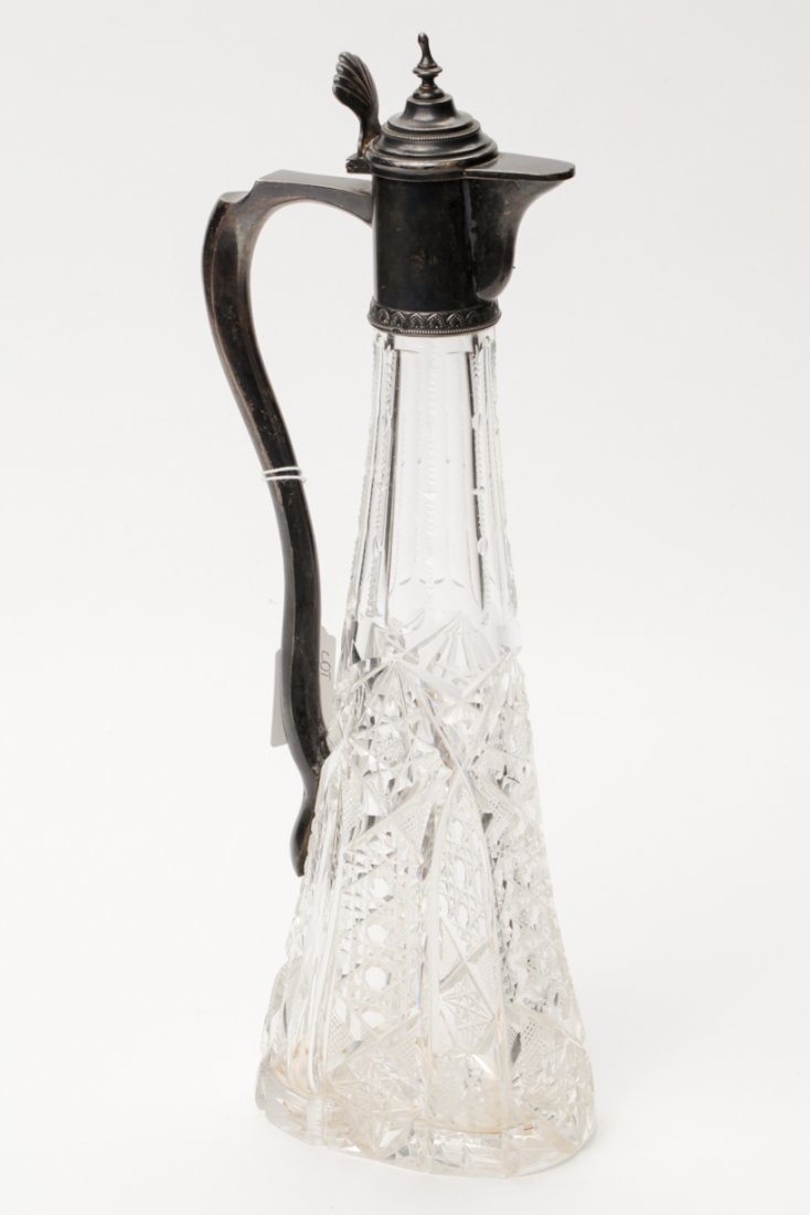 Russian silver and cut glass decanter. — image 1