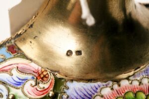 Russian silver and enamel kovsh. — image 7