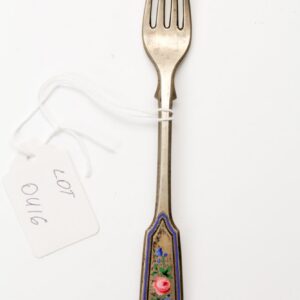 Russian silver and enamel fork. — image 1