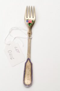 Russian silver and enamel fork. — image 2