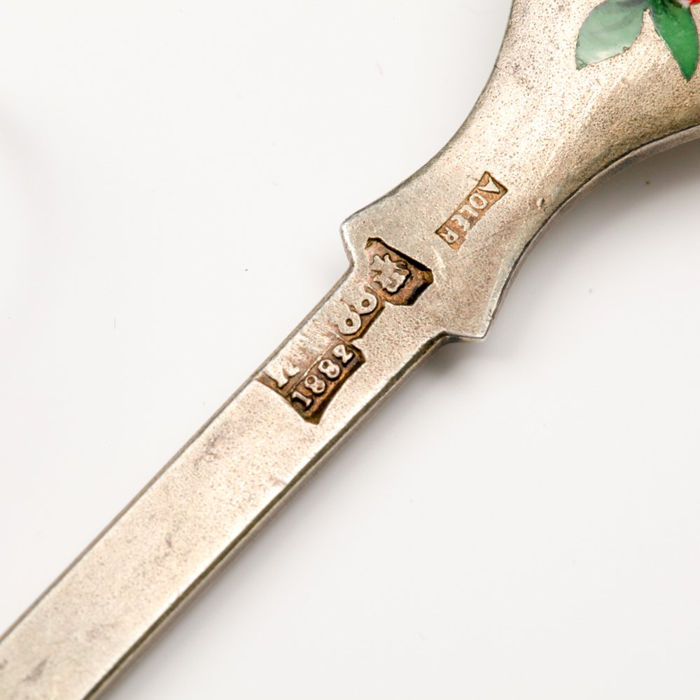 Russian silver and enamel fork. — image 3