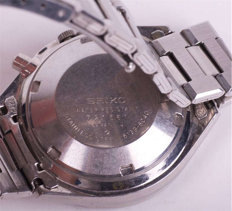 "Seiko" automatic chronograph mens wristwatch. — image 3