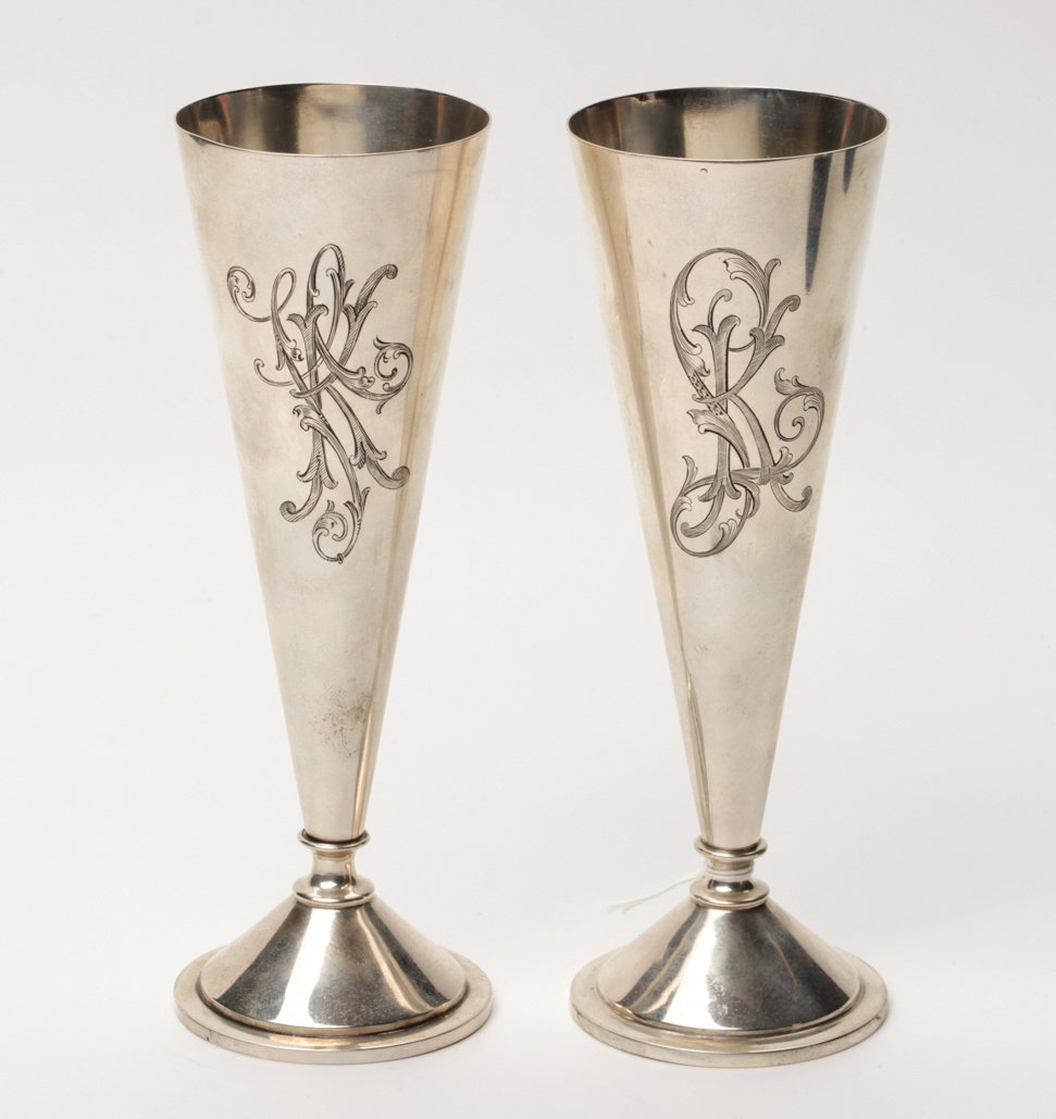 Pair of russian silver wedding goblets. — image 1