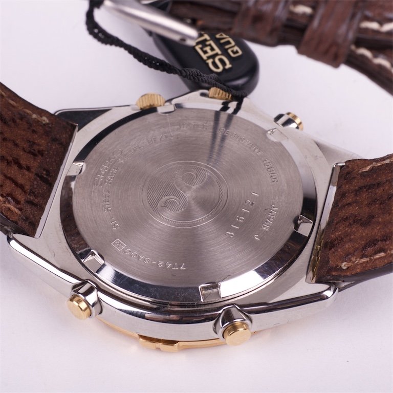 New quarz mens chronogtaph "Seiko" with alarm in a box. — image 5