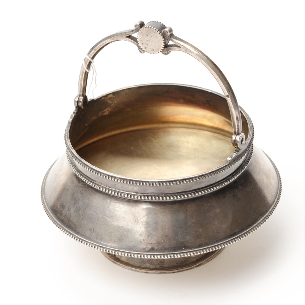 Russian silver sugar bowl. — image 1
