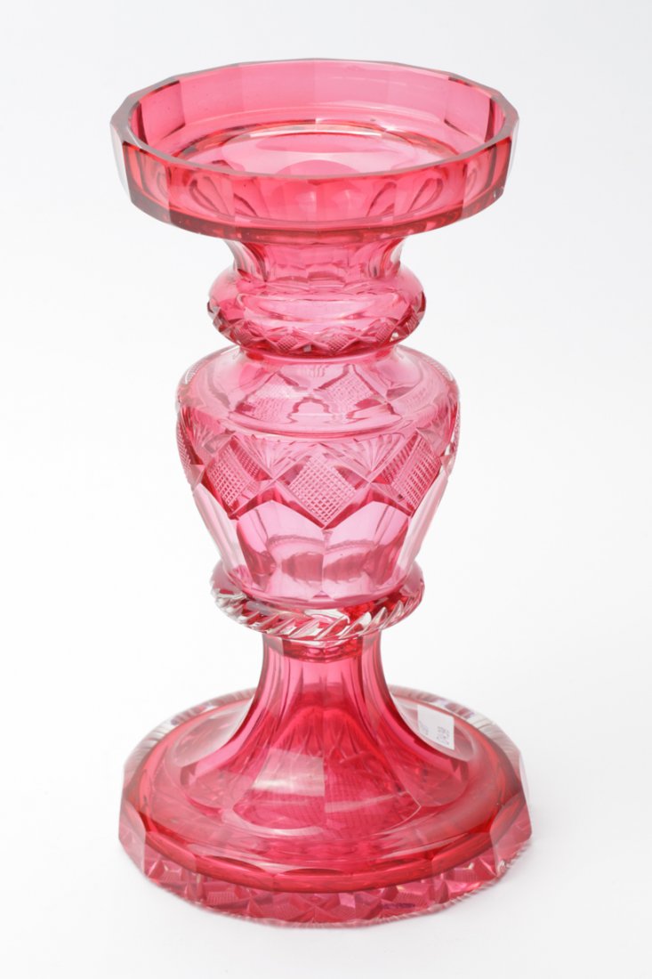 Russian cut glass "gold ruby" vase. — image 1