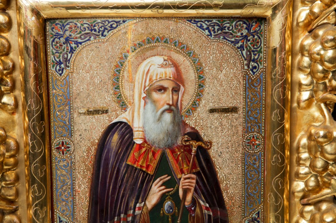 Russian icon of Saint Moscow Patriarch Ermogen. — image 3
