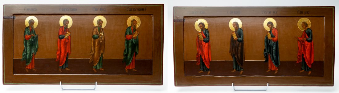 Pair Russian icons with 8 Apostles. — image 1