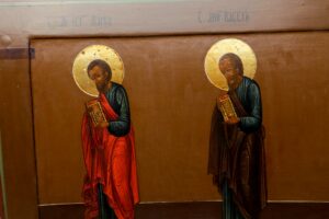 Pair Russian icons with 8 Apostles. — image 4