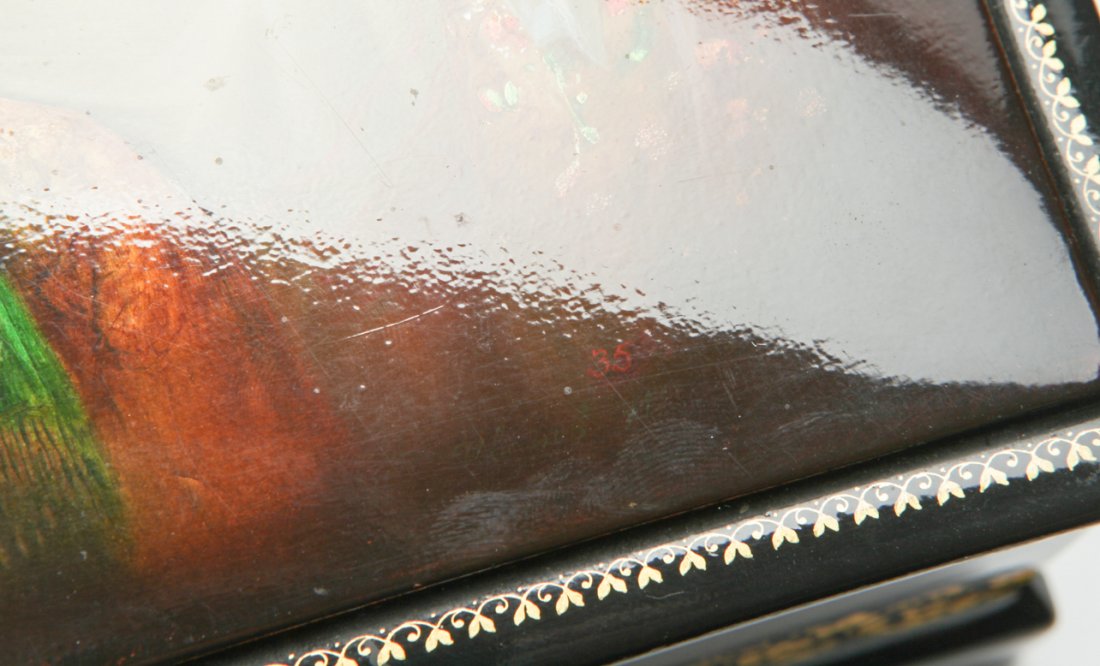 Russian lacquer box "Boyar feast". — image 5