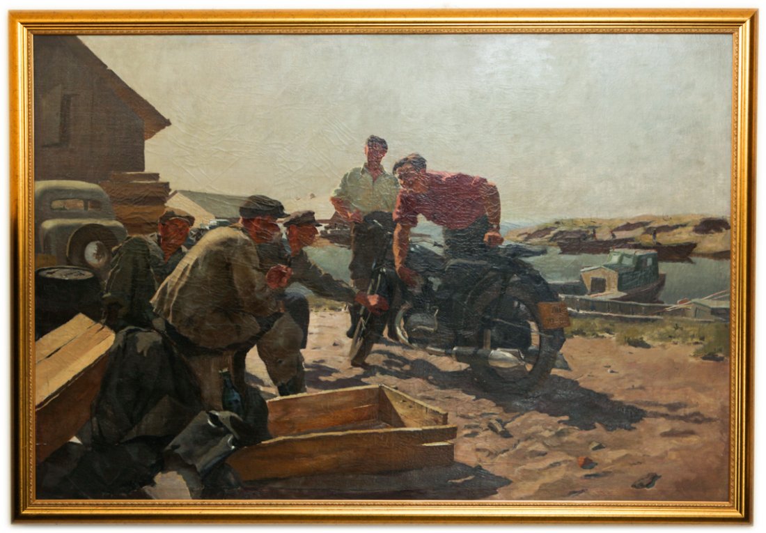 Painting "New motorcycle" 1953. — image 1