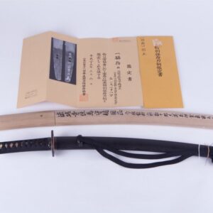 Wakizashi with 2 body cutting test. Hojoji Kunimasa. — image 1