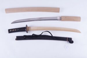 Wakizashi with 2 body cutting test. Hojoji Kunimasa. — image 4