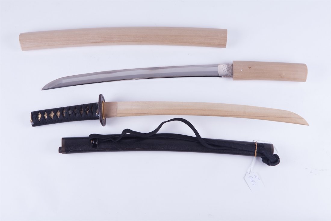 Wakizashi with 2 body cutting test. Hojoji Kunimasa. — image 4