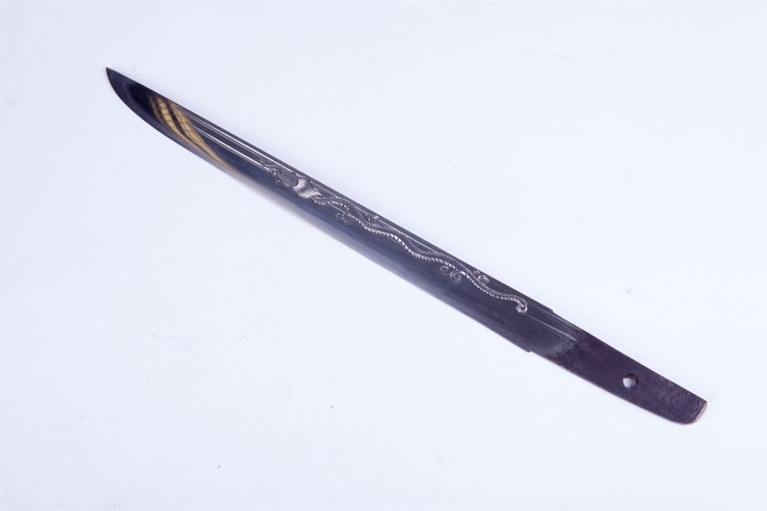 Tanto koshirae with silver fittings. — image 8