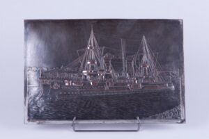 Plaque with view of the German ship. — image 1