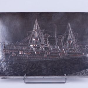 Plaque with view of the German ship. — image 1