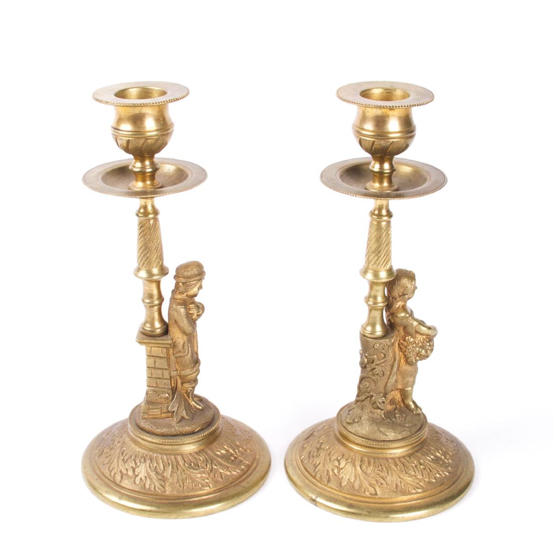 Pair of Russian bronze candlesticks — image 4