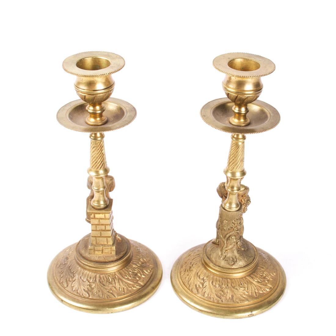 Pair of Russian bronze candlesticks — image 5