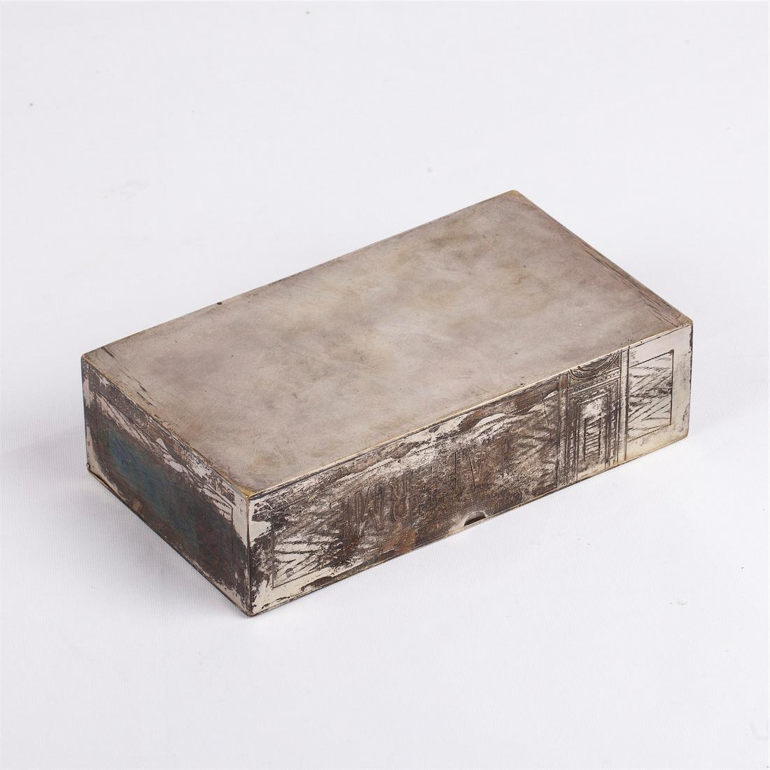 Russian silver plated and gilded brass cigar box — image 3