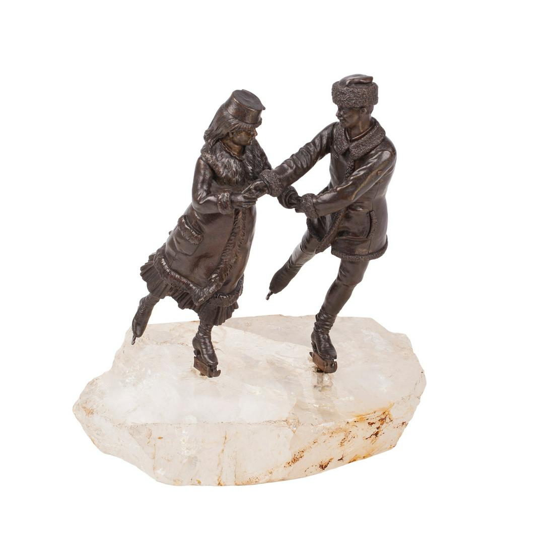 Very rare Russian "Ice Skating" bronze sculpture — image 1