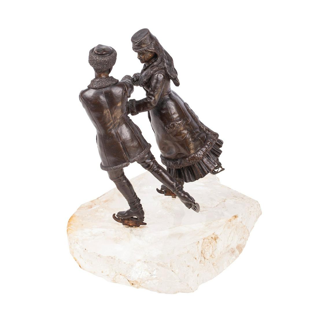 Very rare Russian "Ice Skating" bronze sculpture — image 2