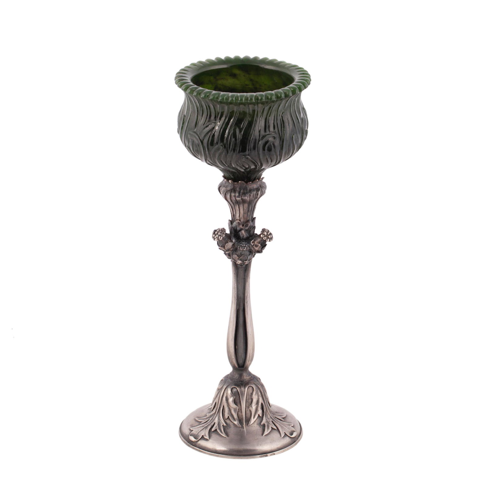 A Russian Art Nouveau style jade vase — image 1