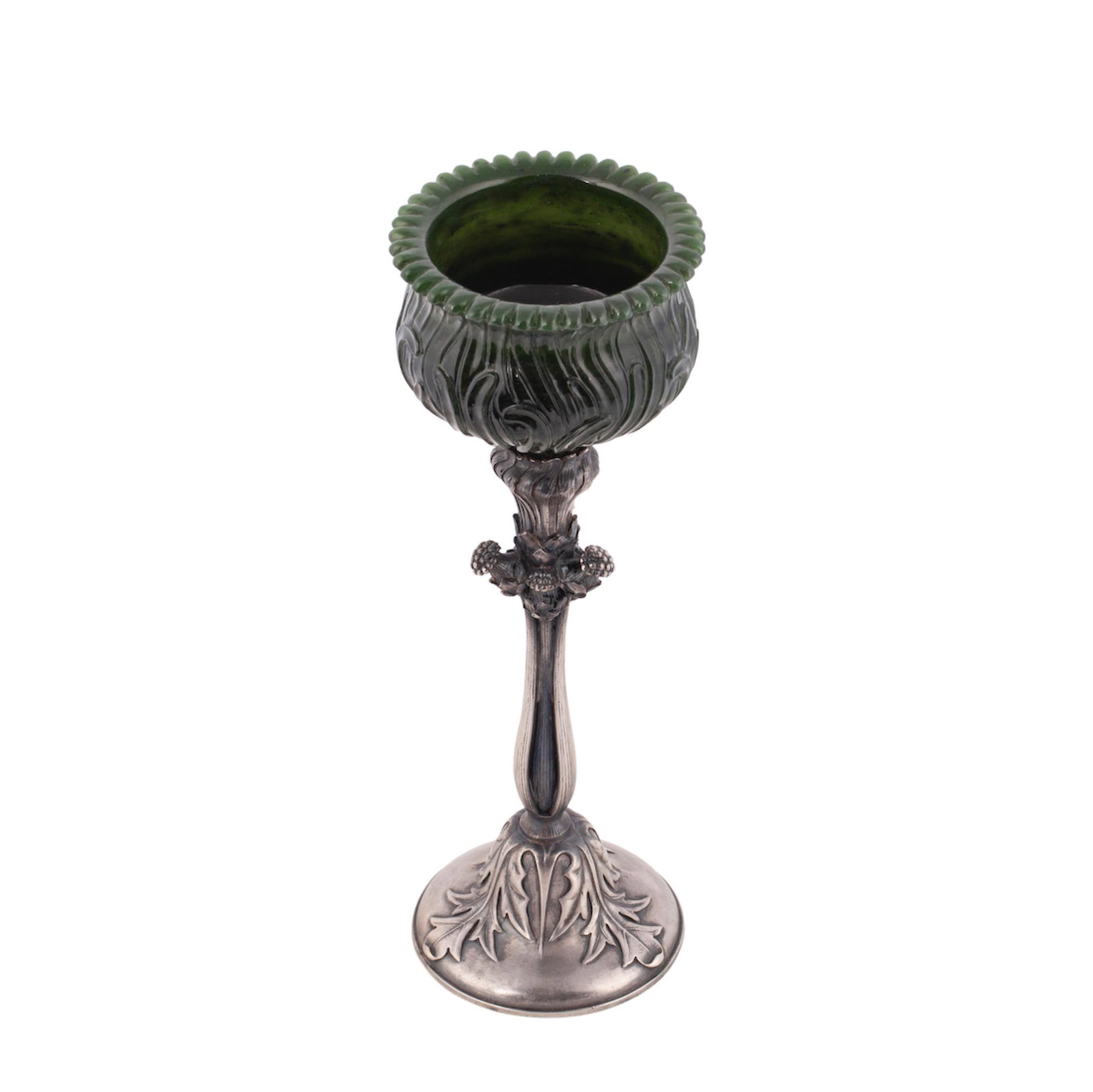 A Russian Art Nouveau style jade vase — image 2