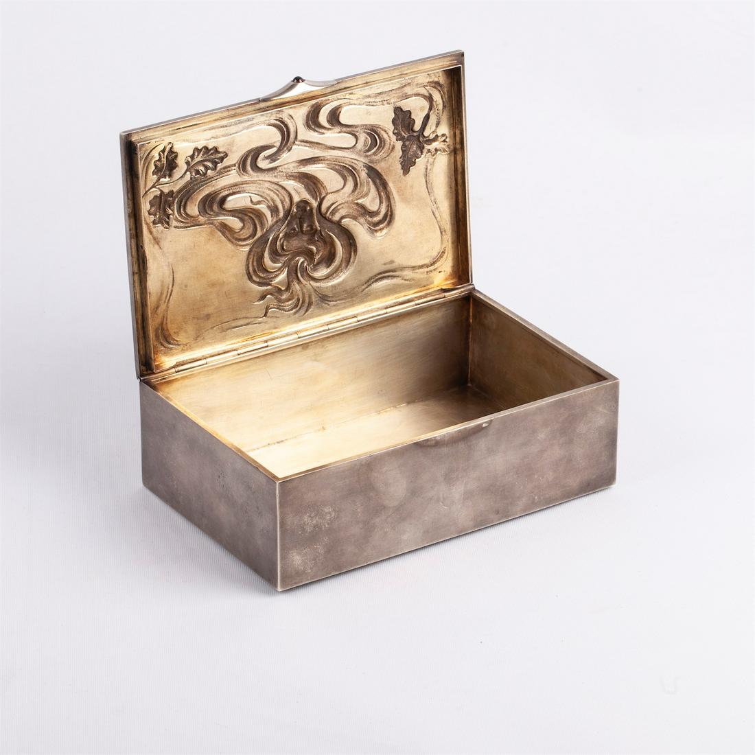 A Faberge silver-gilt and gem set cigar box — image 2