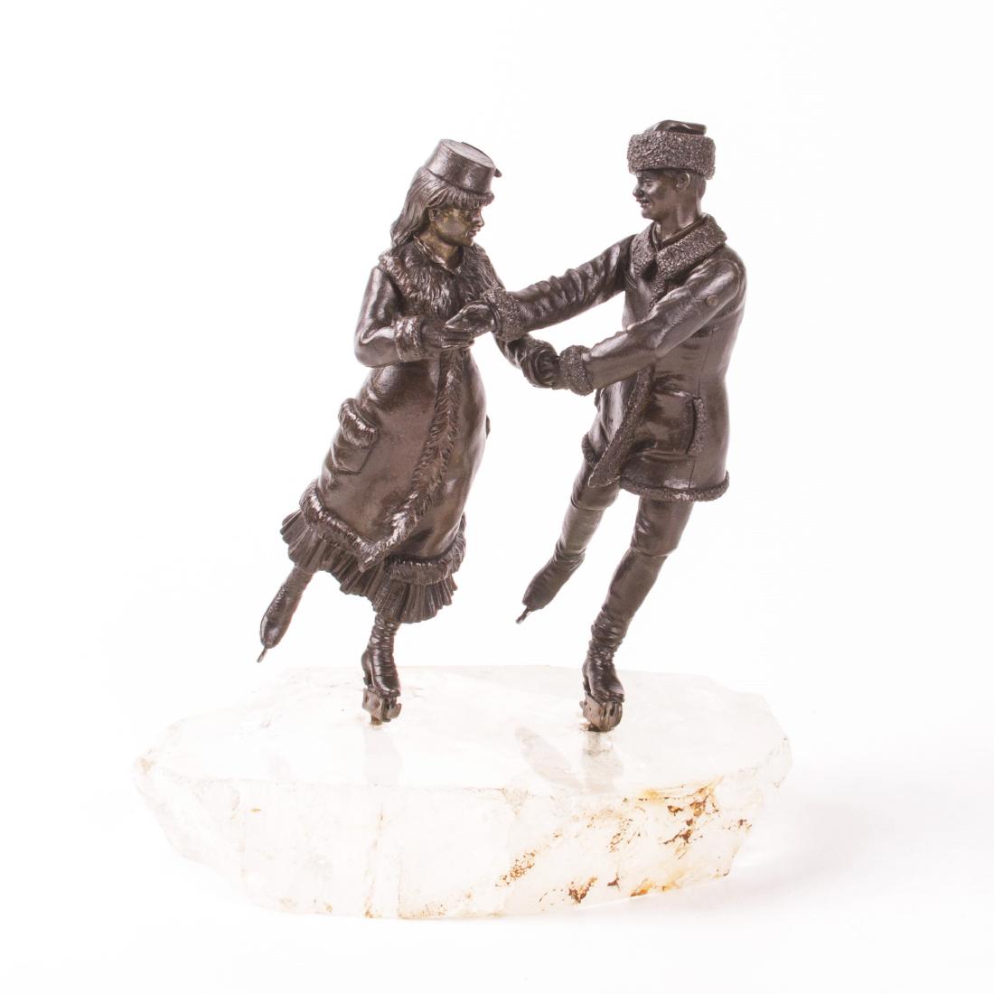 Very rare Russian Ã¢â‚¬Å“Ice SkatingÃ¢â‚¬ bronze sculpture — image 1