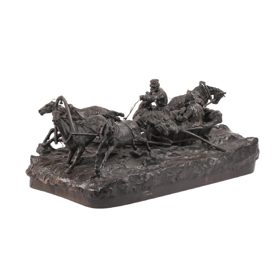 "A Passing-By Troyka" bronze by V.Grachev — image 1