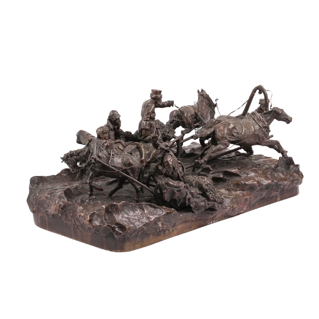 "A Passing-By Troyka" bronze by V.Grachev — image 5