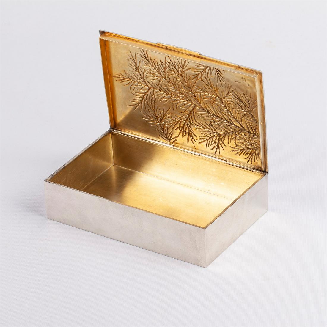 A Russian silver-gilt cigar box. Morozov — image 2