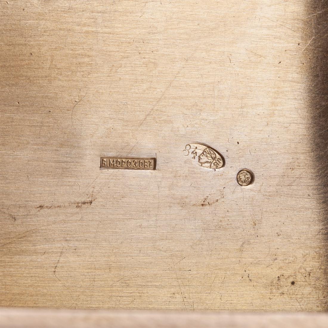 A Russian silver-gilt cigar box. Morozov — image 5