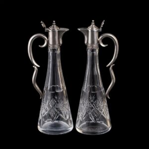 A pair of Russian Neoclassic silver decanters — image 1