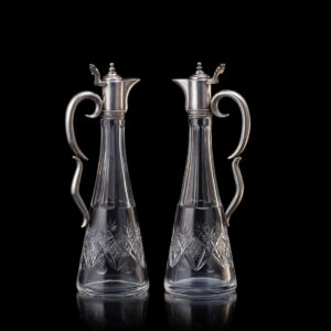 A pair of Russian Neoclassic silver decanters — image 2