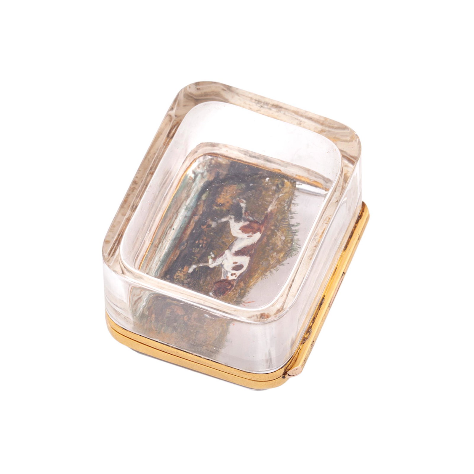 An unusual 14K gold and quartz casket — image 3