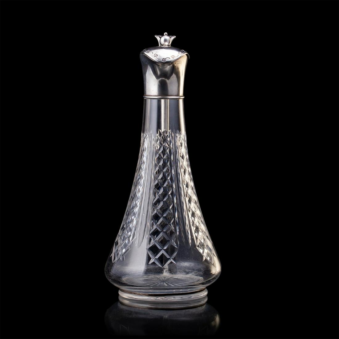 A Faberge silver-gilt and cut-glass decanter — image 2