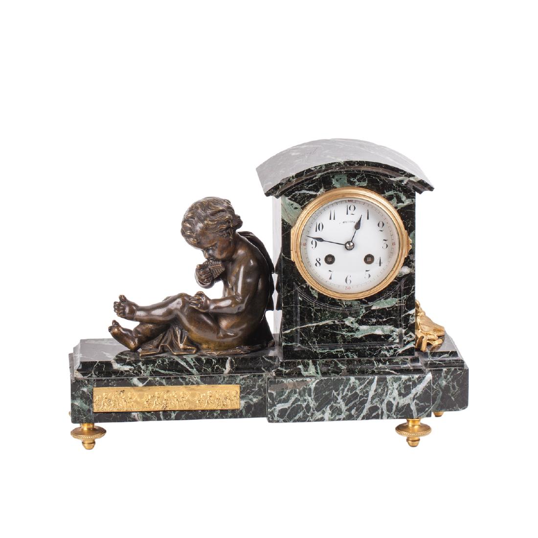 Russian bronze and marble clock — image 1