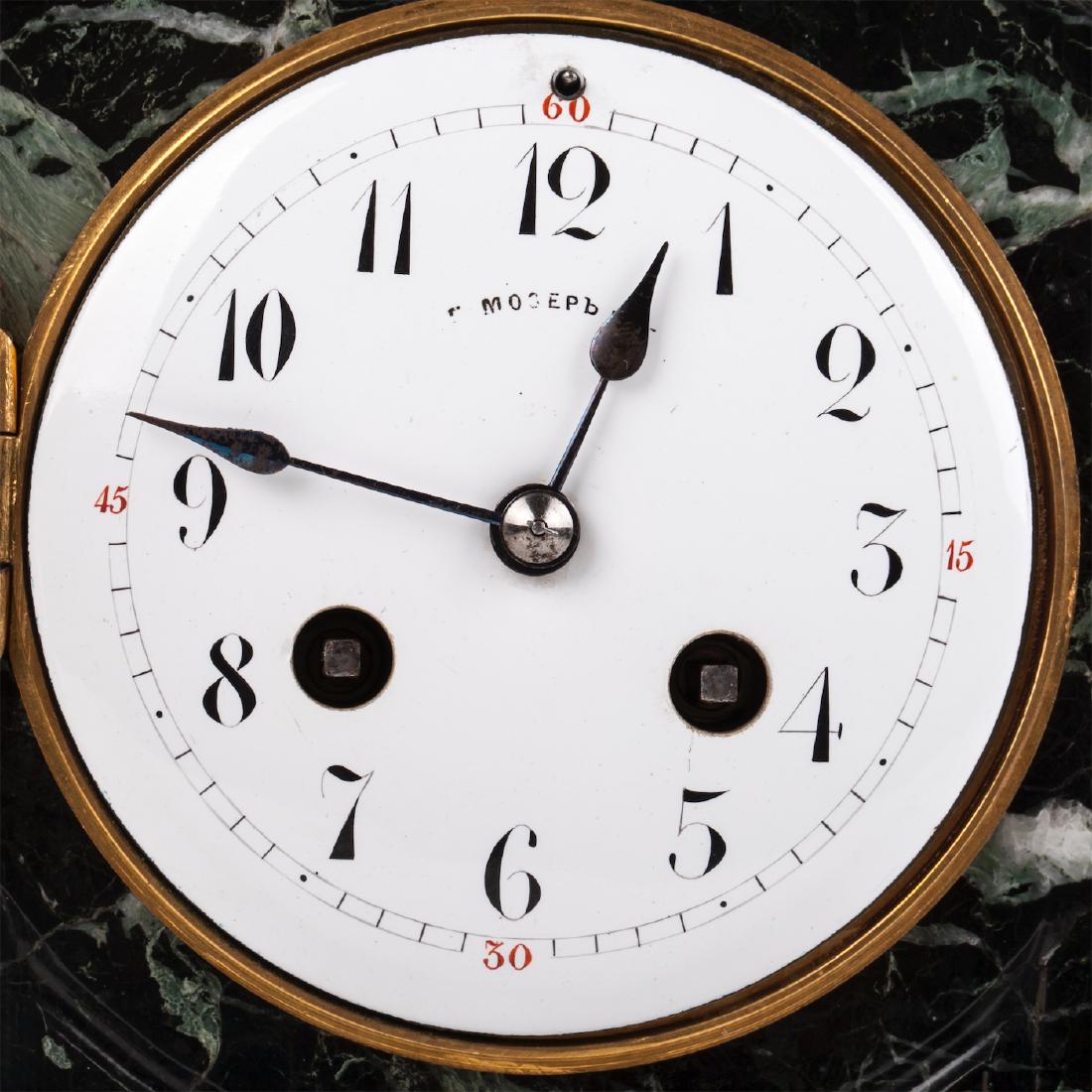 Russian bronze and marble clock — image 3