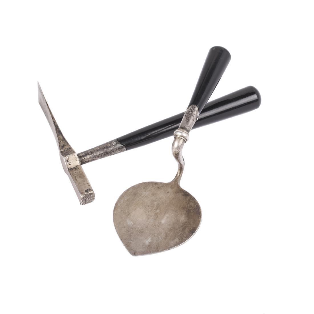 Tiny Russian silver and wood Masonic symbols — image 1