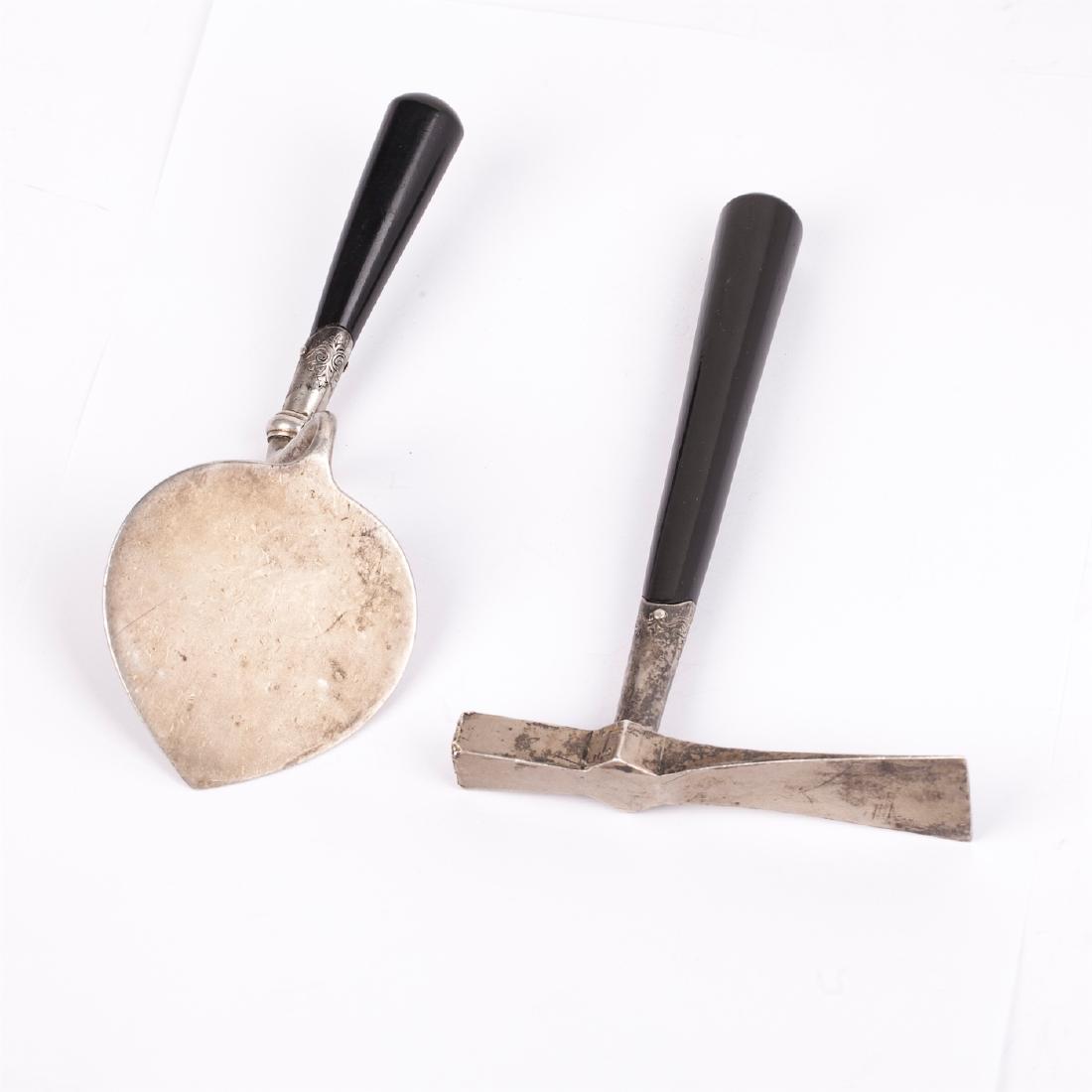 Tiny Russian silver and wood Masonic symbols — image 2
